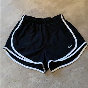 Black and White nike running shorts
